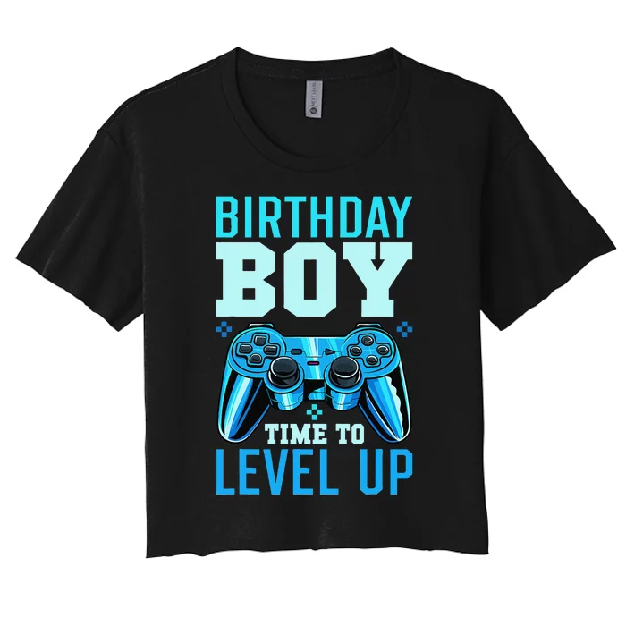 Birthday Time to Level Up Matching Video Gamer Birthday Women's Crop Top Tee