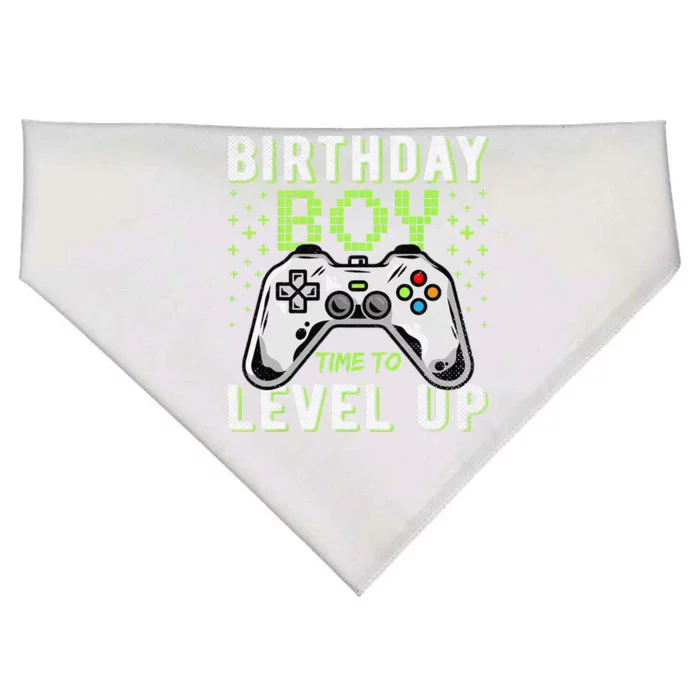 Birthday Time To Level Up Video Game Birthday USA-Made Doggie Bandana