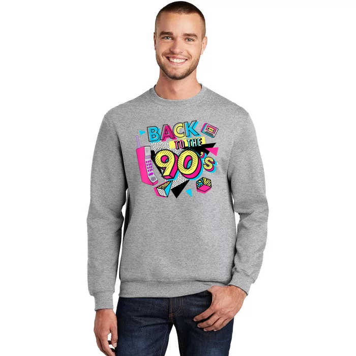 Back To The 90s Outfits Retro Costume Party Cassette Tape Tall Sweatshirt