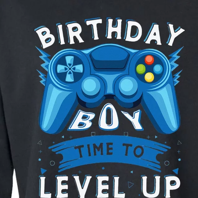 Birthday Time to Level Up Video Game Birthday Gamer Cropped Pullover Crew