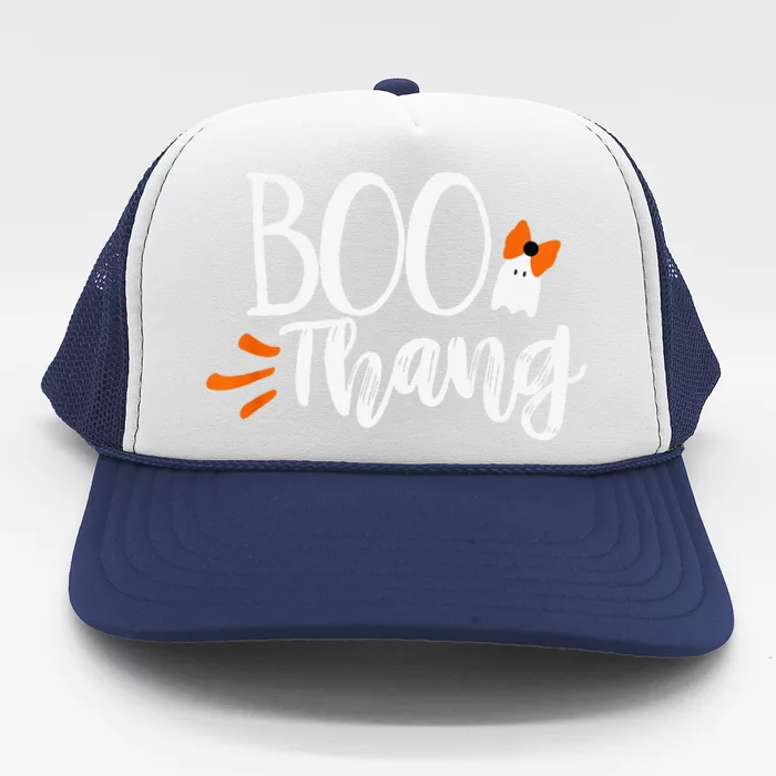 Boo Thang Thing Cute Halloween Ghosts Bow Gift Trucker Hat