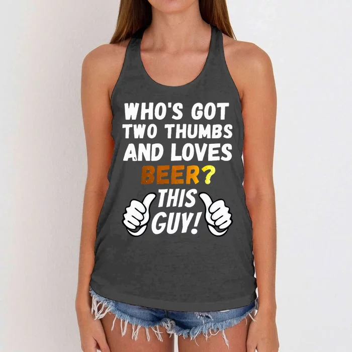 Beer Ttwo Thumbs Loves Beer Women's Knotted Racerback Tank