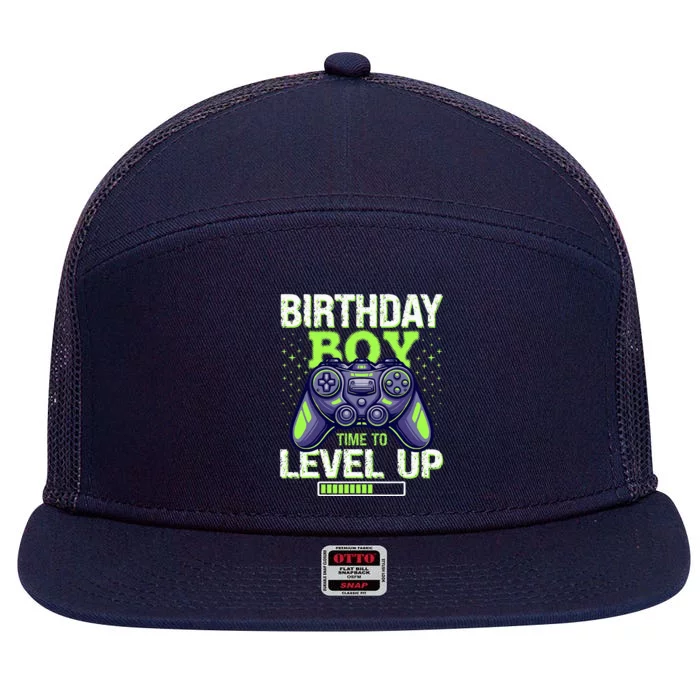 Birthday Time To Level Up 7 Panel Mesh Trucker Snapback Hat