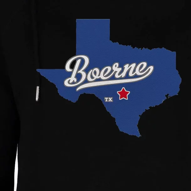 Boerne Texas TX Map Womens Funnel Neck Pullover Hood