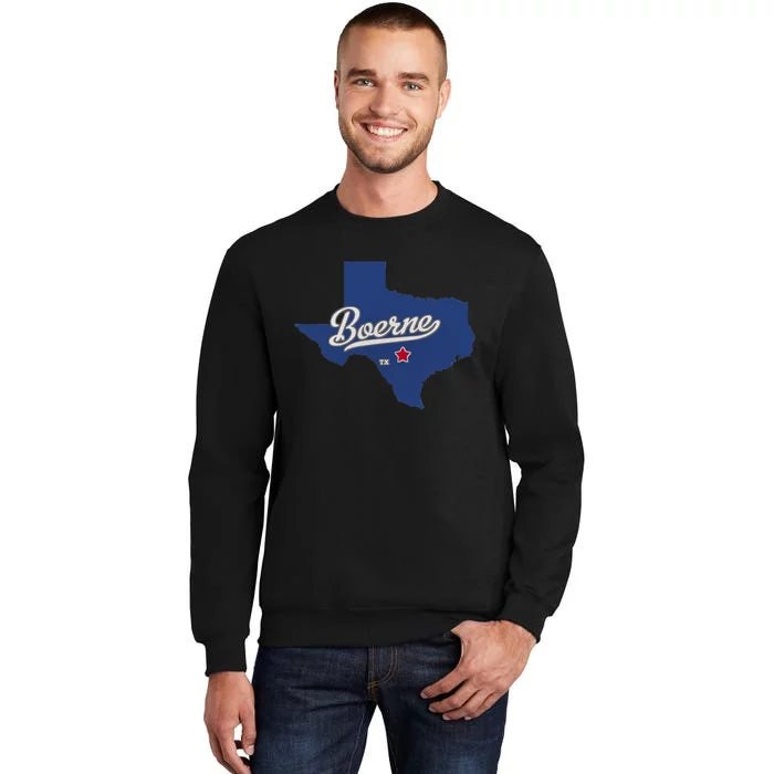 Boerne Texas TX Map Tall Sweatshirt