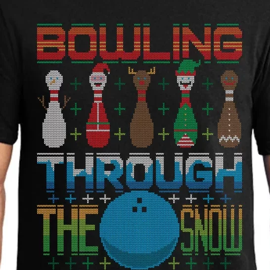 Bowling Through The Snow Ugly Christmas Sweater Santa Bowler Meaningful Gift Pajama Set