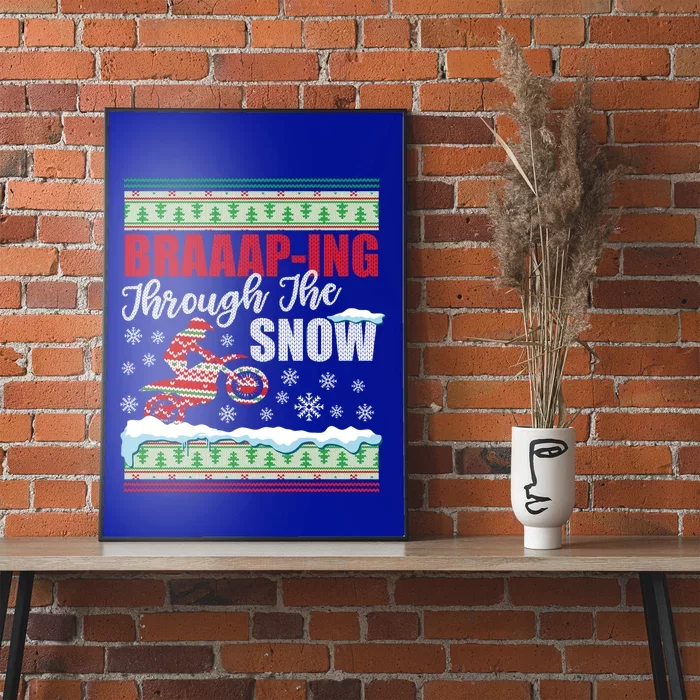 Braaap Through The Snow Ugly Motocross Christmas Gift Poster