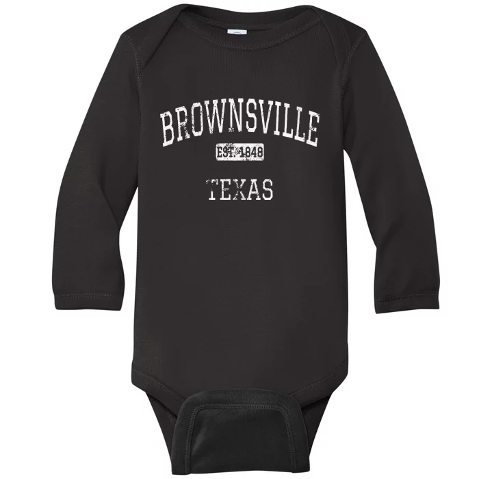 Brownsville Texas TX Vintage Baby Long Sleeve Bodysuit