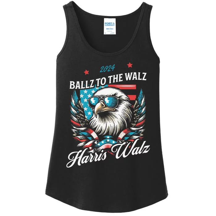 Ballz To The Walz Harris Walz 2024 Sunglasses Eagle Election Ladies Essential Tank