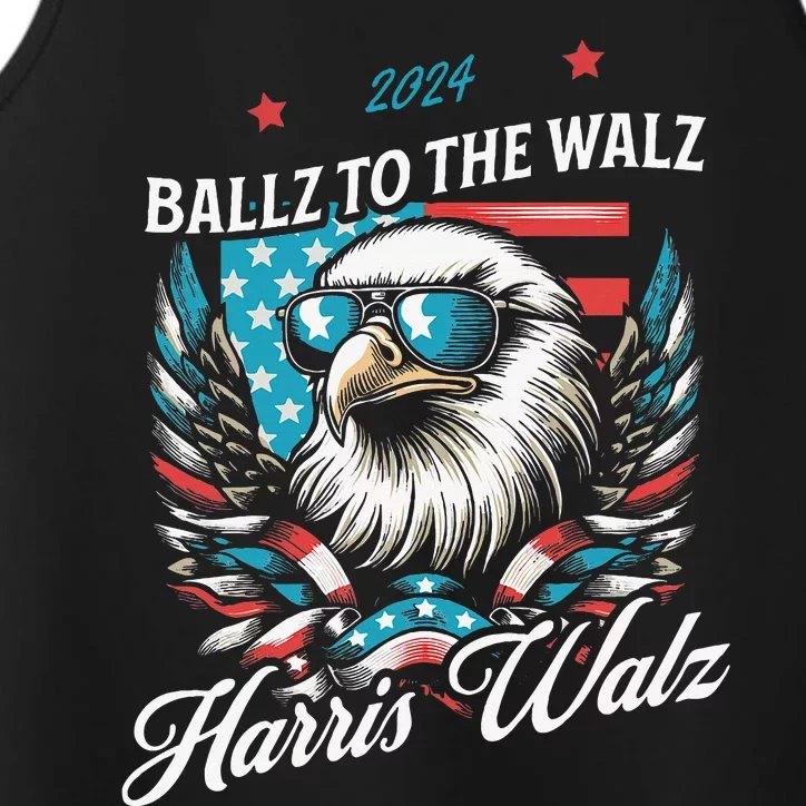 Ballz To The Walz Harris Walz 2024 Sunglasses Eagle Election Performance Tank