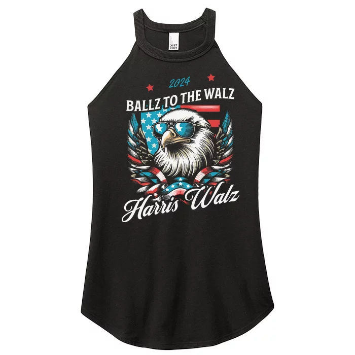 Ballz To The Walz Harris Walz 2024 Sunglasses Eagle Election Women’s Perfect Tri Rocker Tank