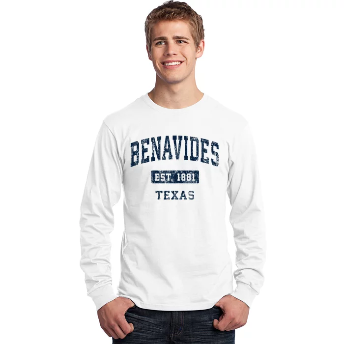 Benavides Texas Tx Vintage Sports Established Long Sleeve Shirt