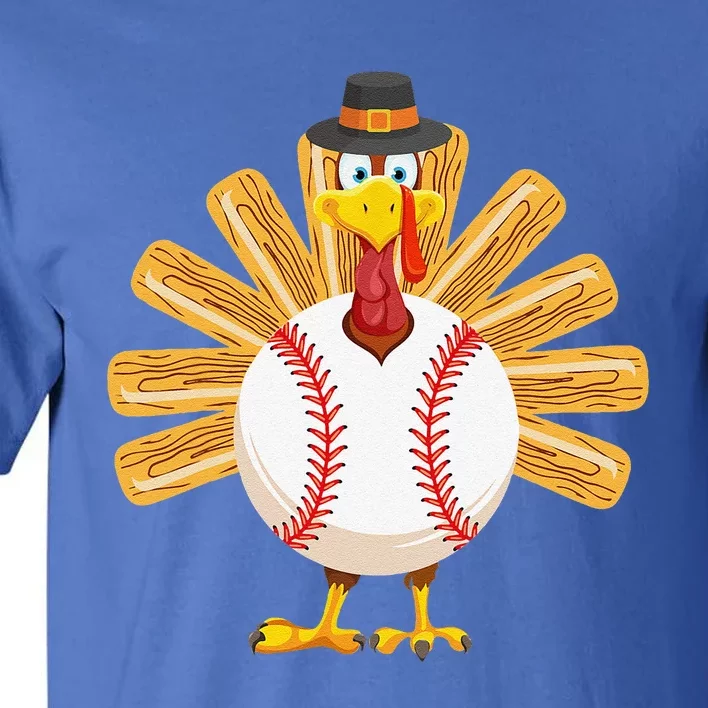 Baseball Turkey Thanksgiving Fors Mom Tall T-Shirt