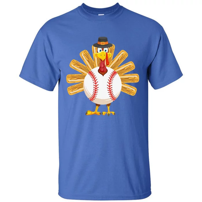 Baseball Turkey Thanksgiving Fors Mom Tall T-Shirt