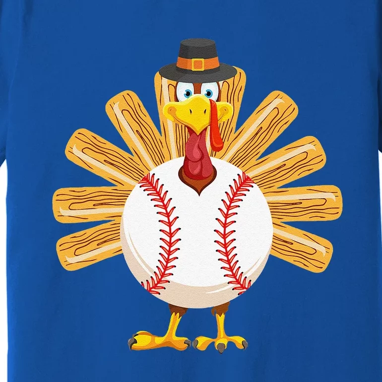 Baseball Turkey Thanksgiving Fors Mom Premium T-Shirt