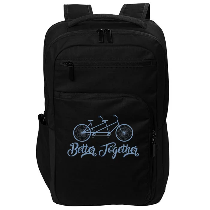 Better Together Tandem Bicycle Cyclist Bike Cycling Impact Tech Backpack