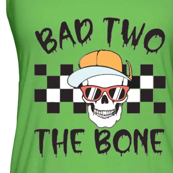 Bad To The Bone Retro Skull Halloween Kids Ladies Essential Flowy Tank