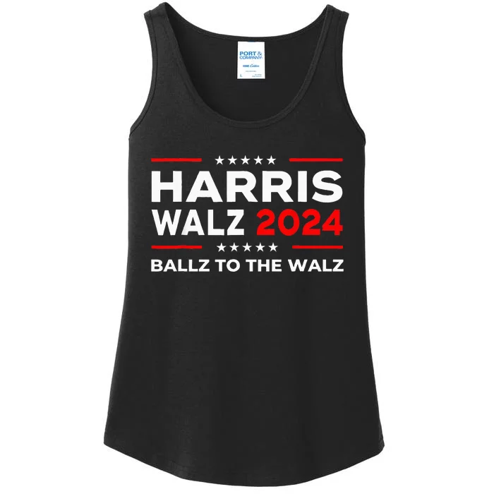 Ballz To The Walz Harris Walz 2024 Election Ladies Essential Tank