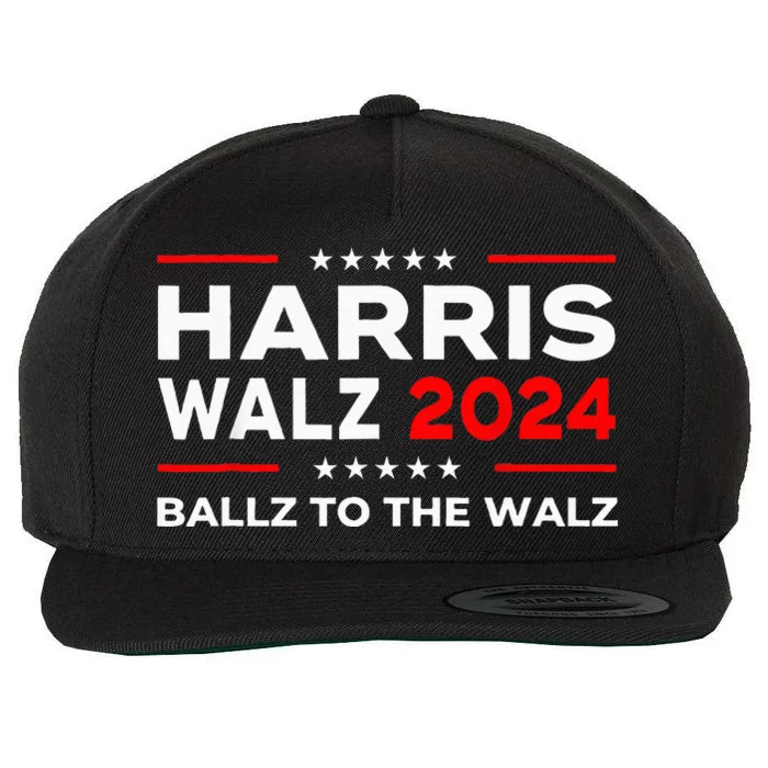 Ballz To The Walz Harris Walz 2024 Election Wool Snapback Cap