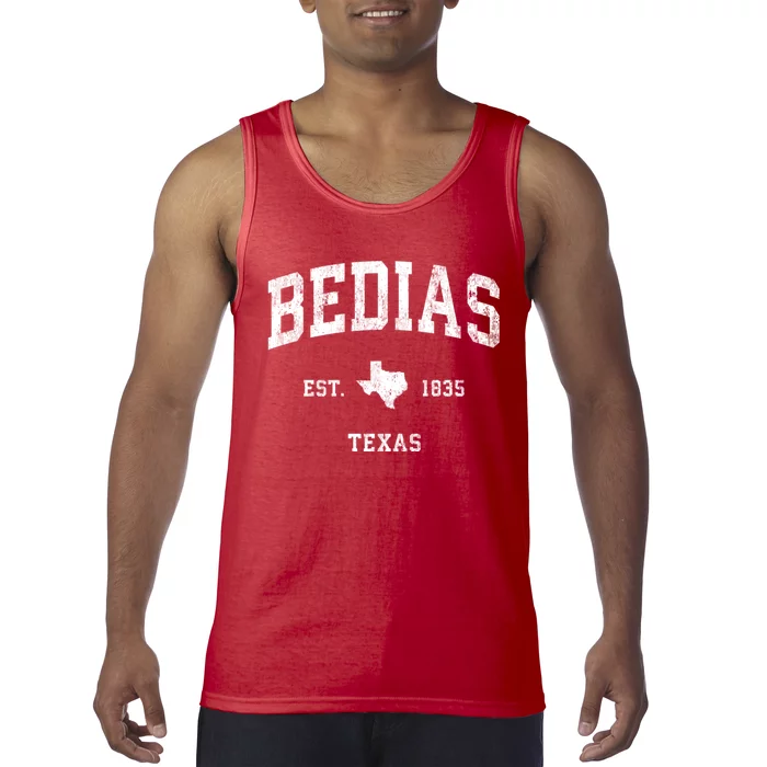 Bedias Texas Tx Vintage Athletic Sports Tank Top