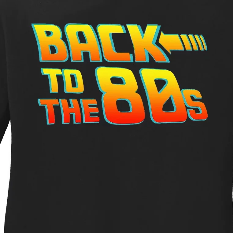 Back To The 80s Costume Fancy Dress Party Idea Halloween Ladies Long Sleeve Shirt