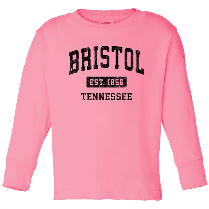 Bristol Tennessee Tn Vintage Athletic Sports Toddler Long Sleeve Shirt