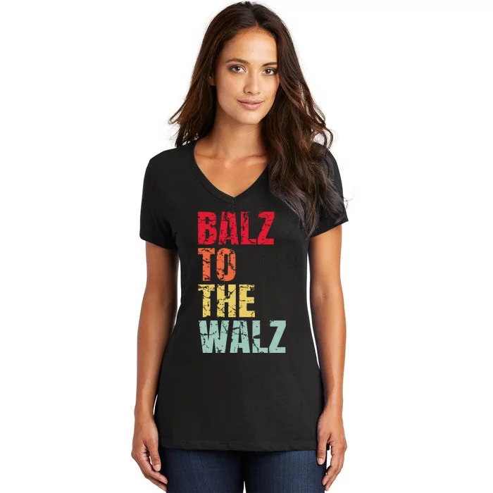 Balz To The Walz Harris Walz 2024 Women's V-Neck T-Shirt