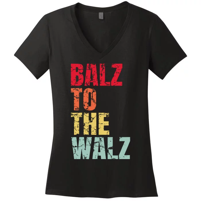 Balz To The Walz Harris Walz 2024 Women's V-Neck T-Shirt