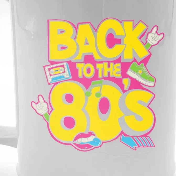 Back To The 80s Music Retro Cassette Tape Mixtape Front & Back Beer Stein