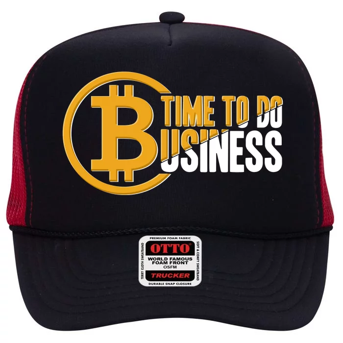 Bitcoin Time To Do Business High Crown Mesh Trucker Hat