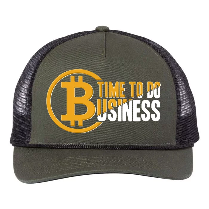 Bitcoin Time To Do Business Retro Rope Trucker Hat Cap