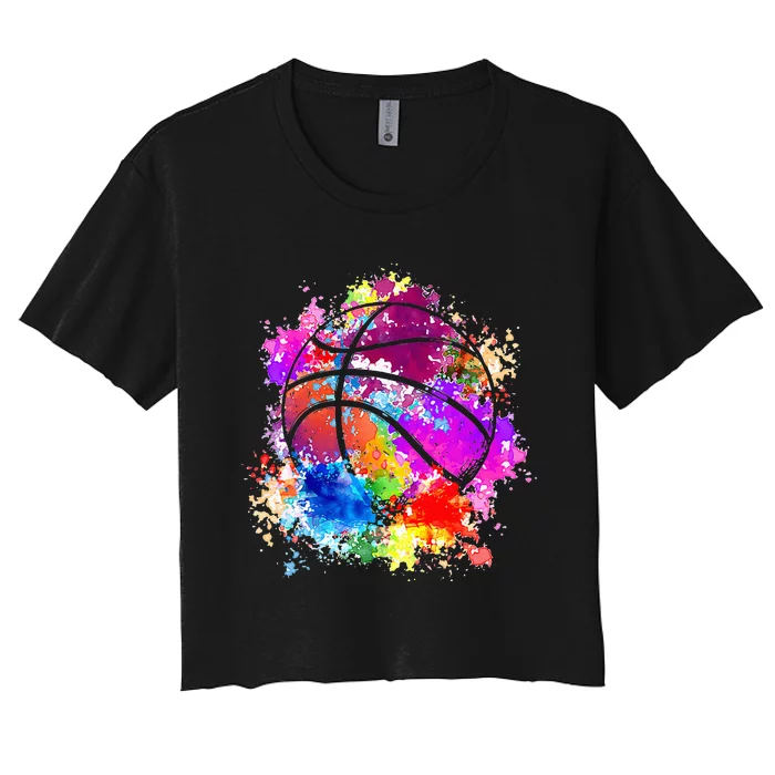 Basketball Teenagers Teens Women Baller Dunking Women's Crop Top Tee