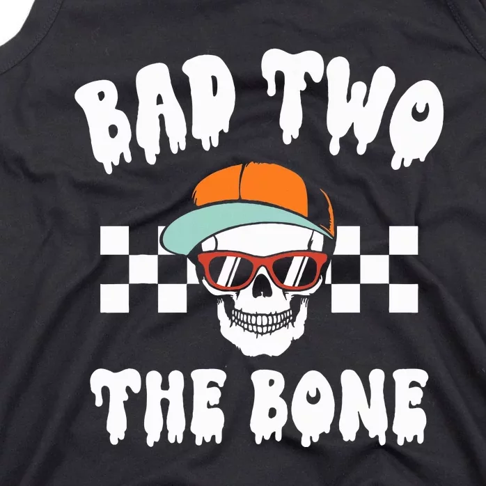 Bad To The Bone Skeleton Halloween Two Birthday Tank Top