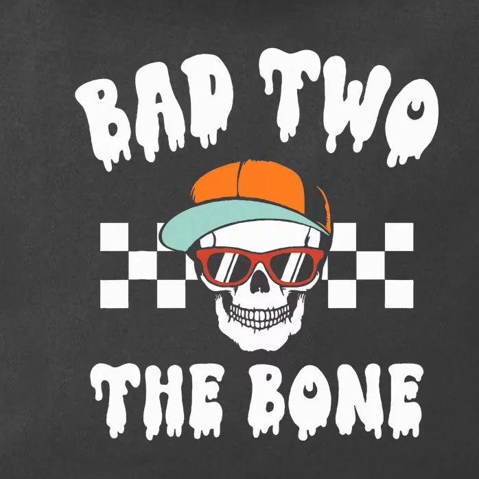 Bad To The Bone Skeleton Halloween Two Birthday Zip Tote Bag