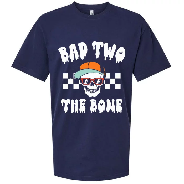 Bad To The Bone Skeleton Halloween Two Birthday Sueded Cloud Jersey T-Shirt