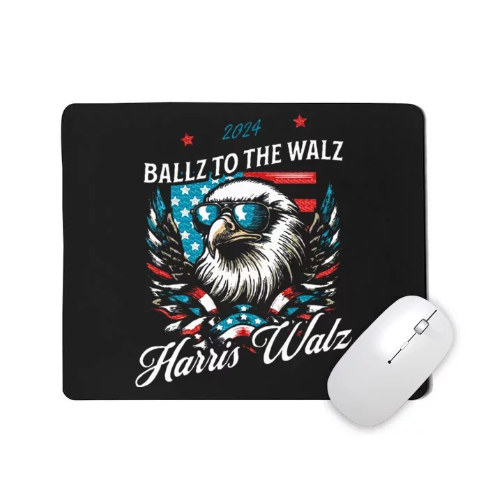 Ballz To The Walz Harris Walz 2024 Sunglasses Eagle Election Mousepad