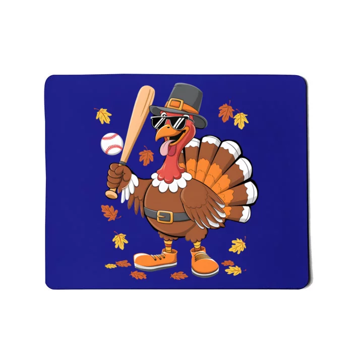 Baseball Turkey Thanksgiving Funny Gift Mom Gift Mousepad