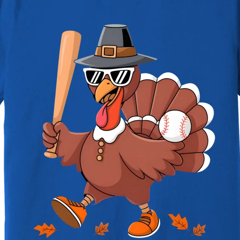 Baseball Turkey Thanksgiving Gift Mom Gift Premium T-Shirt