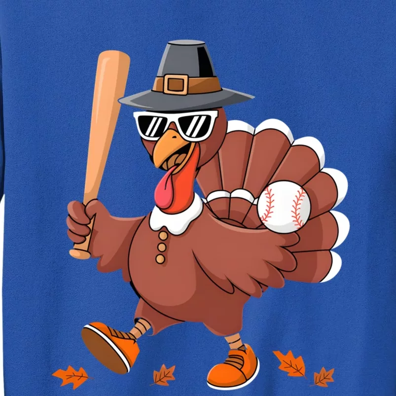 Baseball Turkey Thanksgiving Gift Mom Gift Tall Sweatshirt