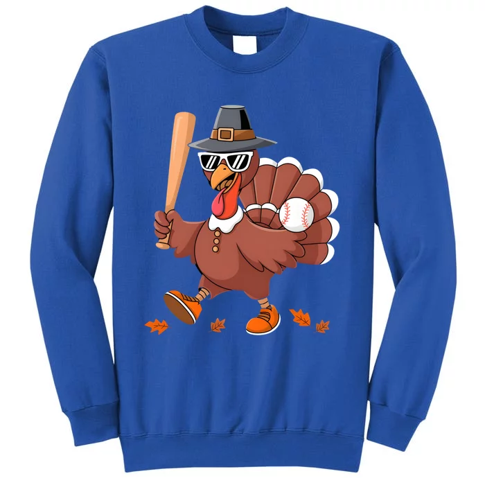 Baseball Turkey Thanksgiving Gift Mom Gift Tall Sweatshirt