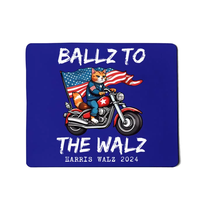 Ballz To The Walz Cat Motorcycle Liberal Vote Kamala Harris Mousepad