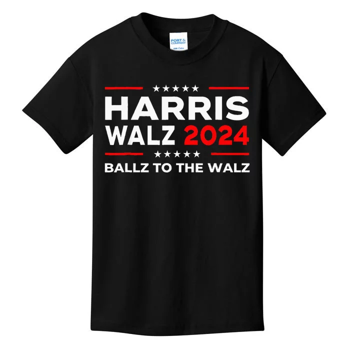 Ballz To The Walz Harris Walz 2024 Kids T-Shirt