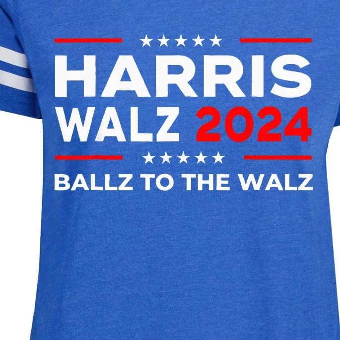 Ballz To The Walz Harris Walz 2024 Enza Ladies Jersey Football T-Shirt