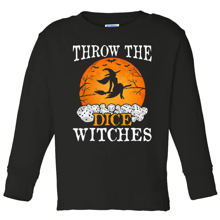 Bunco Throw the Dice Witches Bunco Game Lover Halloween Toddler Long Sleeve Shirt