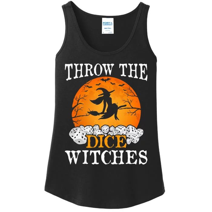 Bunco Throw The Dice Witches Bunco Game Lover Halloween Ladies Essential Tank