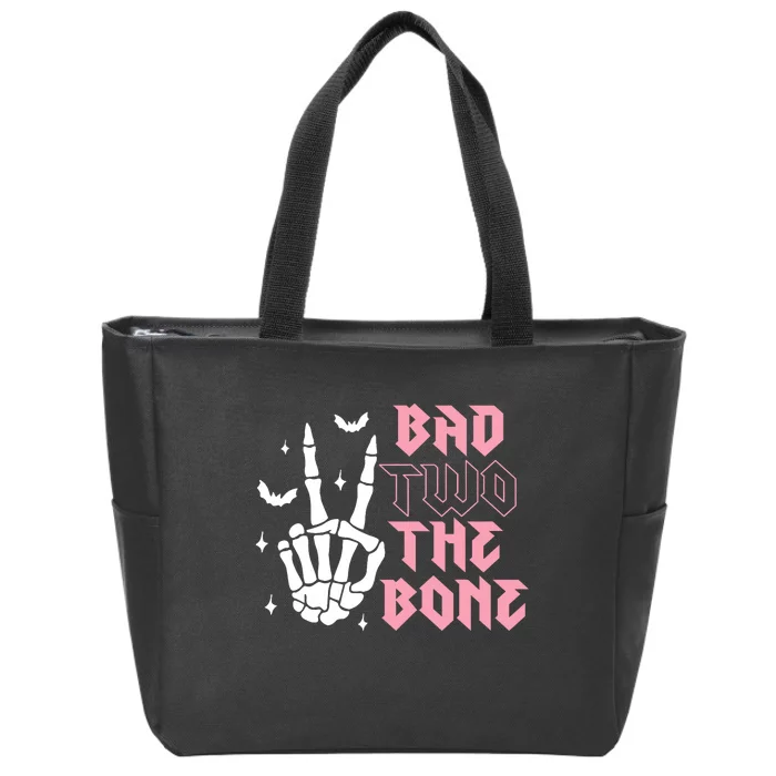 Bad Two The Bone Birthday 2nd 2 Years Old Birthday Zip Tote Bag