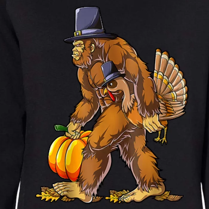 Bigfoot Turkey Thanksgiving Funny Holiday Womens California Wash Sweatshirt