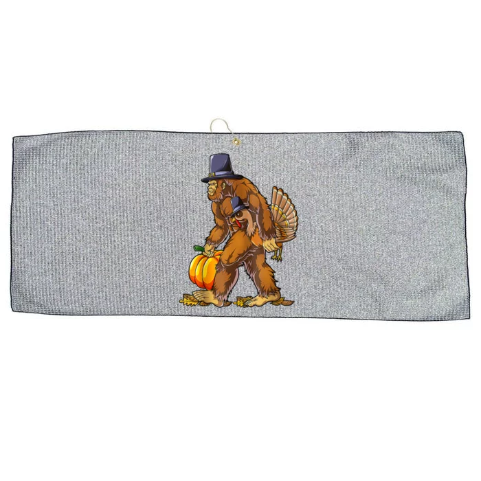 Bigfoot Turkey Thanksgiving Funny Holiday Large Microfiber Waffle Golf Towel