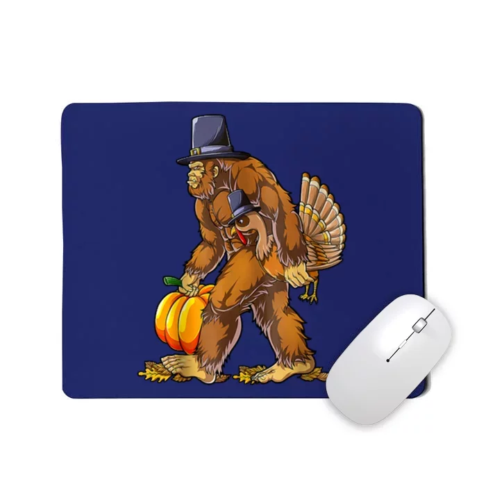 Bigfoot Turkey Thanksgiving Funny Holiday Mousepad