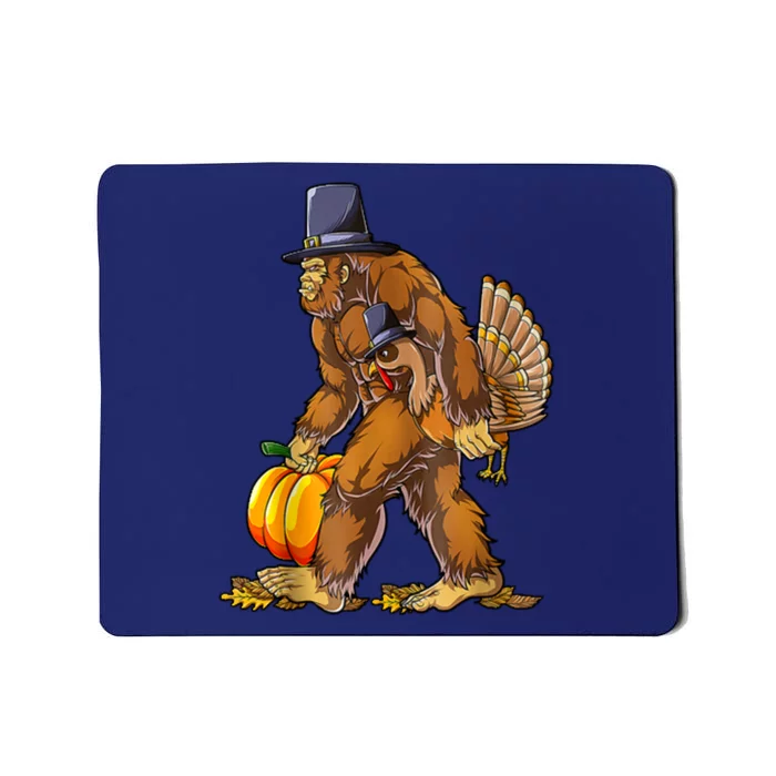 Bigfoot Turkey Thanksgiving Funny Holiday Mousepad